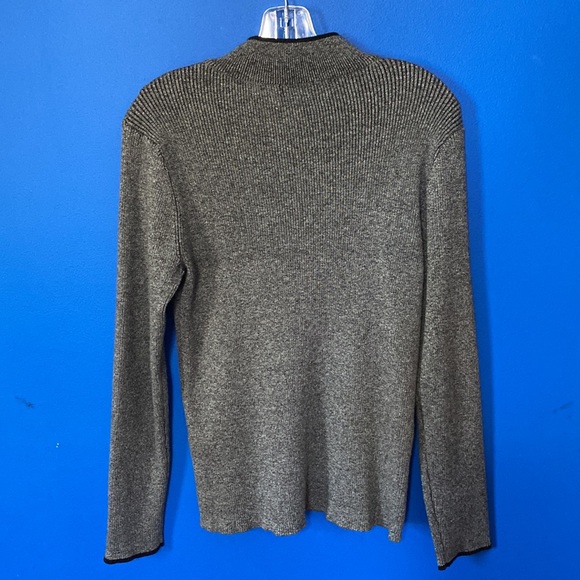 CALVIN KLEIN Gray Ribbed Mock Neck Sweater Sz M - Picture 7 of 10